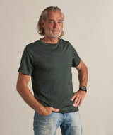 01050 | ELSK® SC.X.EMB WOOL MEN'S T-SHIRT | STONE GREEN