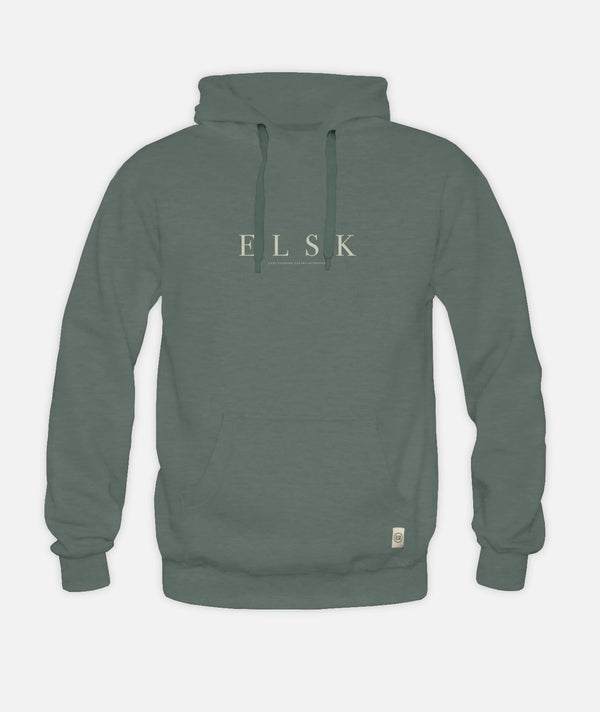 02003 | ELSK® PURE TVÆRS MEN’S HOODIE | STONE GREEN