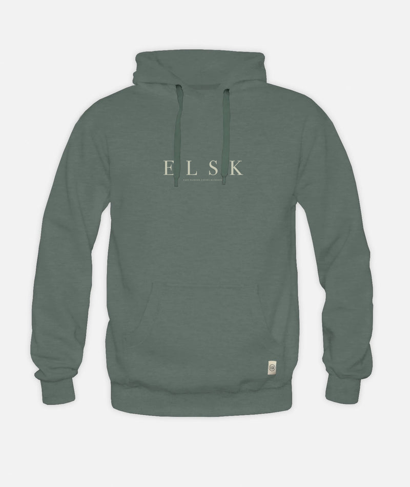 02003 | ELSK® PURE TVÆRS MEN’S HOODIE | STONE GREEN