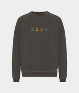 02012 | ELSK® PURE STROKE EMB CROSS MEN'S CREWNECK | PIRATE BLACK
