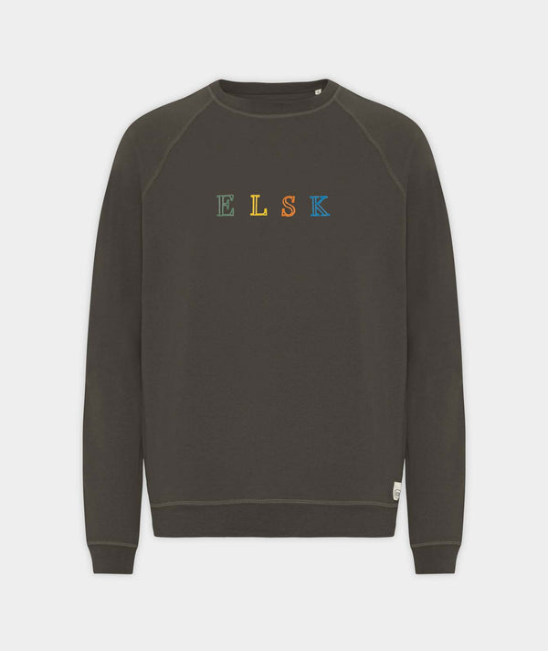02012 | ELSK® PURE STROKE EMB TVÆRS MEN'S CREWNECK | PIRATE BLACK