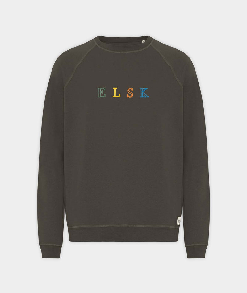 02012 | ELSK® PURE STROKE EMB CROSS MEN'S CREWNECK | PIRATE BLACK