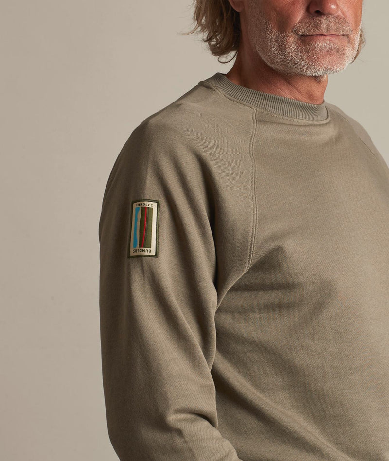 02021| ELSK® BUNKERS PCH TVÆRS MEN'S CREWNECK | SMOKEY OLIVE