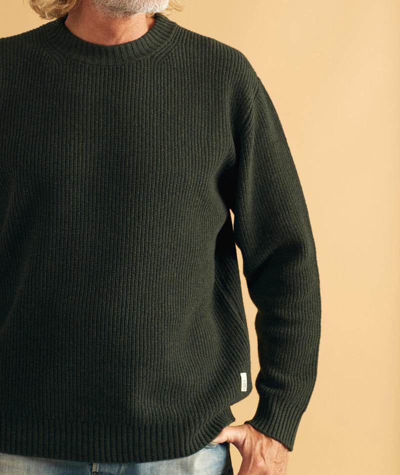 05013 | LOVE WILLY MEN'S CREWNECK KNIT | DARK MOSS