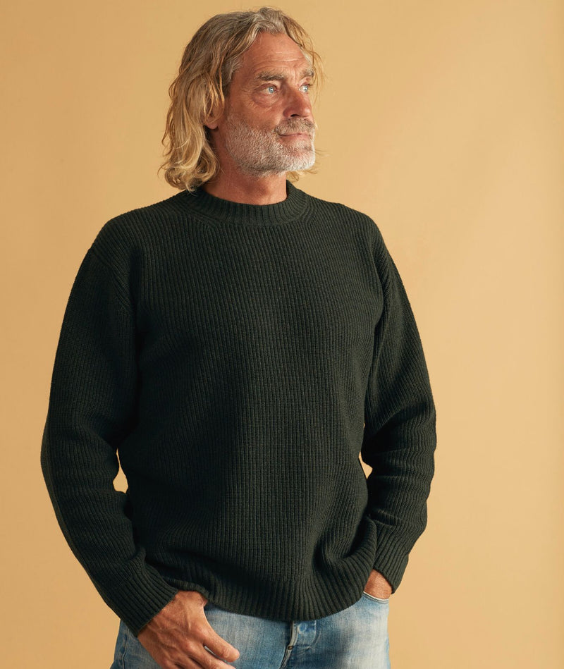 05013 | LOVE WILLY MEN'S CREWNECK KNIT | DARK MOSS