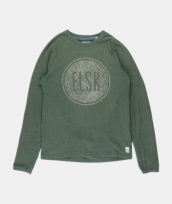 RE.ELSK 2355 | ELSK® WEB LOGO MEN'S LIGHTWEIGHT CREWNECK | FOREST GREEN