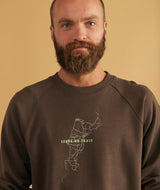 02042 | ELSK MAP TVÆRS MEN'S CREWNECK | DARK OAK