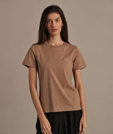 11035 | ELSK® ROUND LOGO EMB WOMEN'S ESSENTIAL TEE | TAUPE BROWN