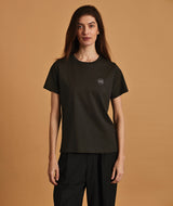 11037 | ELSK® ROUND LOGO EMB WOMEN'S ESSENTIAL TEE | PIRATE BLACK