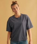 11064 | LOVE PURE EMB THILDA HEAVY TEE | STONE PURPLE