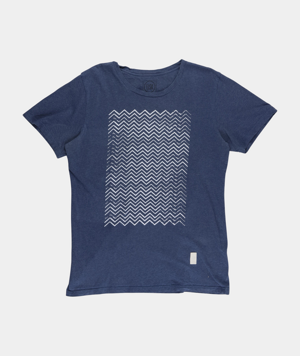RE.ELSK 2312 | ELSK® BROKEN WAVES  BRUSHED MEN'S TEE  | NAVY