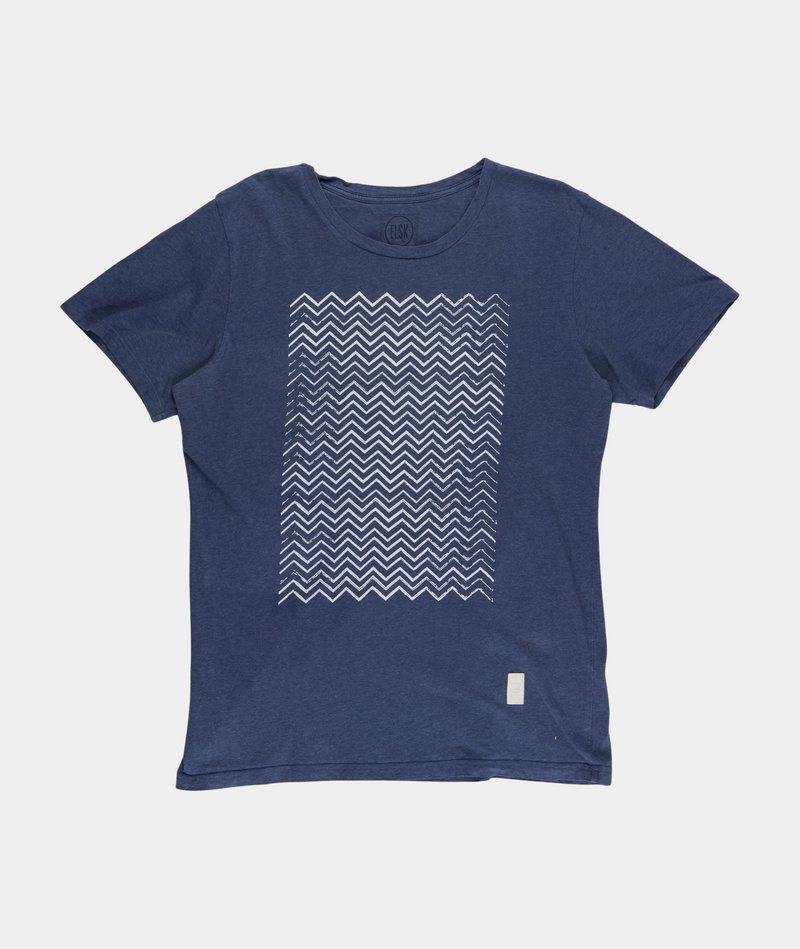 RE.ELSK 2312 | ELSK® BROKEN WAVES  BRUSHED MEN'S TEE  | NAVY