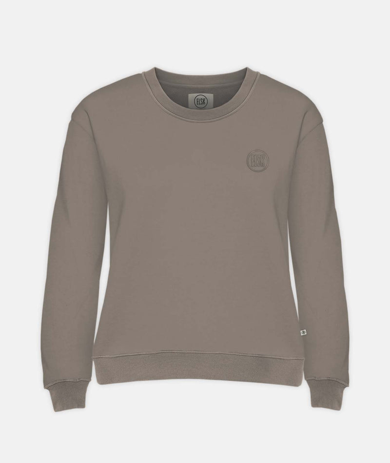 12006 | ELSK® ROUND LOGO EMB ØRUM WOMEN'S SWEATSHIRT | SMOKEY OLIVE