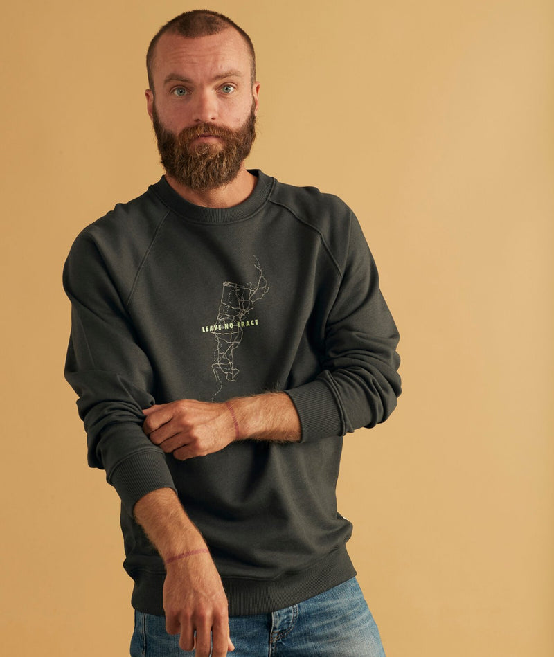 02043 | ELSK MAP TVÆRS MEN'S CREWNECK | PIRATE BLACK