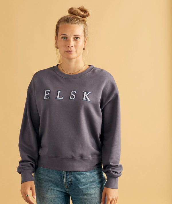 12018 | ELSK CHENILLE EMB. ØRUM WOMEN'S SWEATSHIRT | STONE PURPLE
