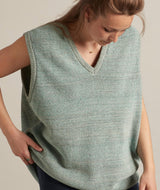 15007 | LOVE LOREENA KNITTED VEST | DUSTY GREEN MULTI