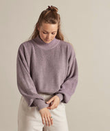 15008 | LOVE WILMA KNITTED MOCK NECK | DUSTY PURPLE MULTI