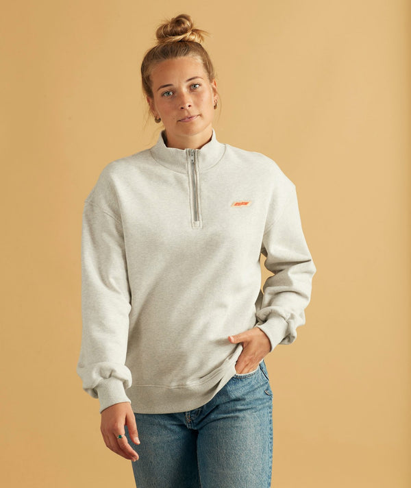 12024 | ELSK TECH PCH ELLA WOMEN'S HALFZIP CREW | SNOW MELANGE