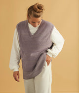 15006 | LOVE LOREENA KNITTED VEST | DUSTY PURPLE MULTI