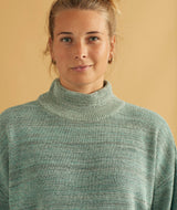 15009 | ELSK WILMA KNITTED MOCK NECK | DUSTY GREEN MULTI