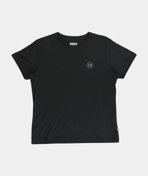 RE.ELSK 11037 | ELSK® ROUND LOGO EMB WOMEN'S ESSENTIAL TEE | PIRATE BLACK
