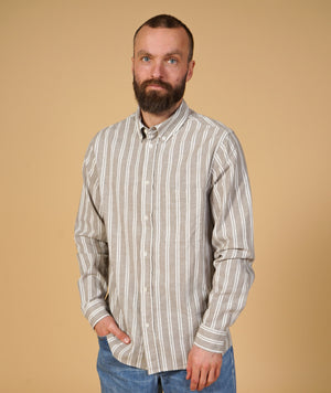 HUGO MEN'S BUTTON DOWN STRIPE SHIRT