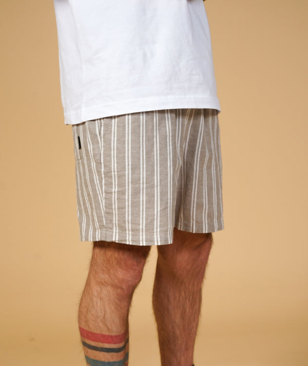 WALLIE MEN'S DRAWSTING STRIPE SHORTS