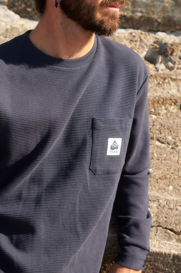 WAFFLE MEN'S POCKET LONGSLEEVE