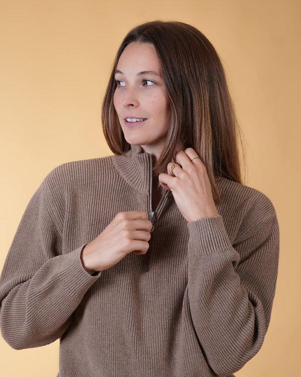 HALFZIP ORGANIC COTTON WOMEN'S KNIT