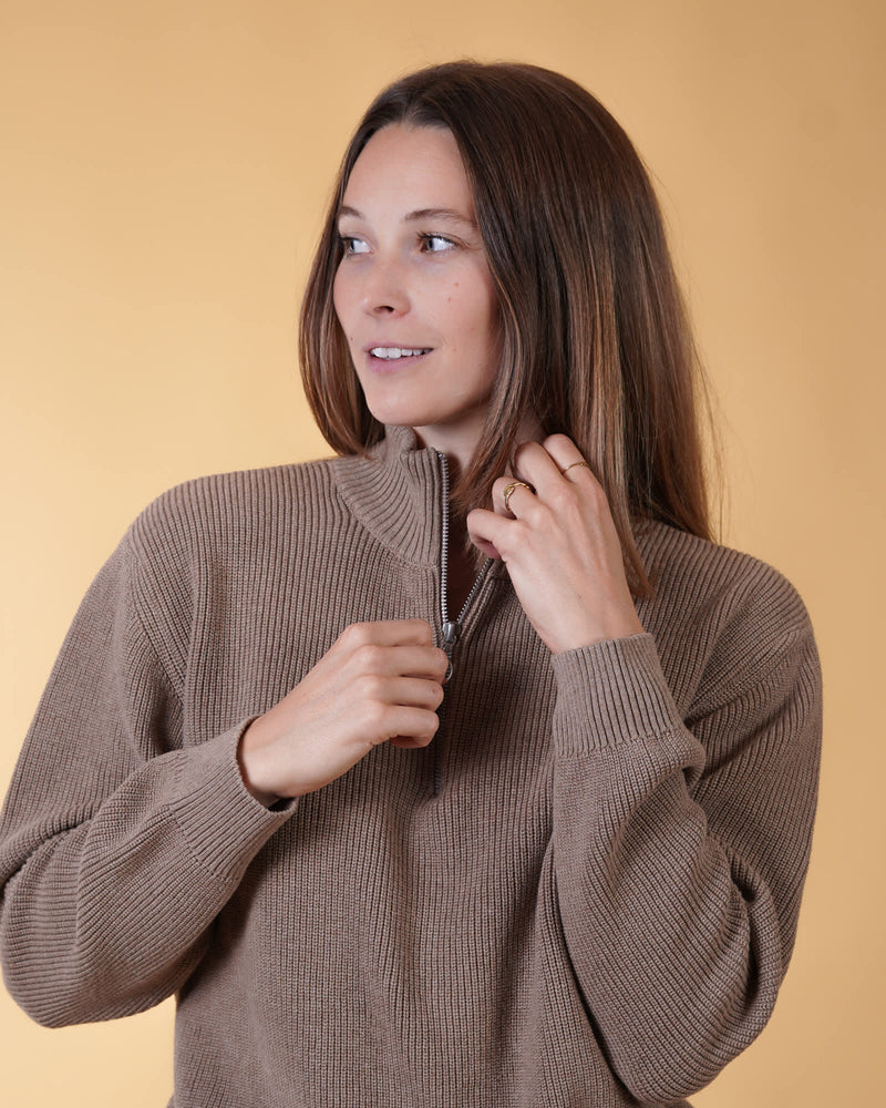 HALFZIP ORGANIC COTTON WOMEN'S KNIT