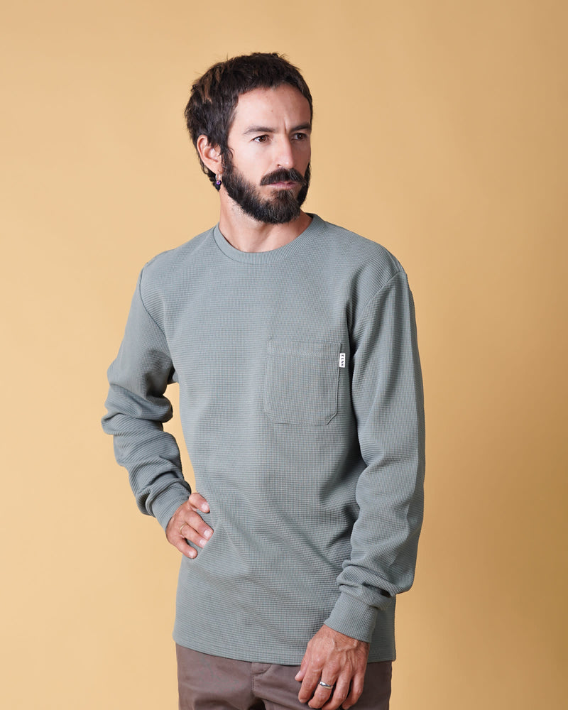 WAFFLE MEN'S POCKET LONGSLEEVE