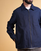 HERRINGBONE ZIP MEN'S OVERSHIRT