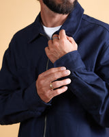 HERRINGBONE ZIP MEN'S OVERSHIRT