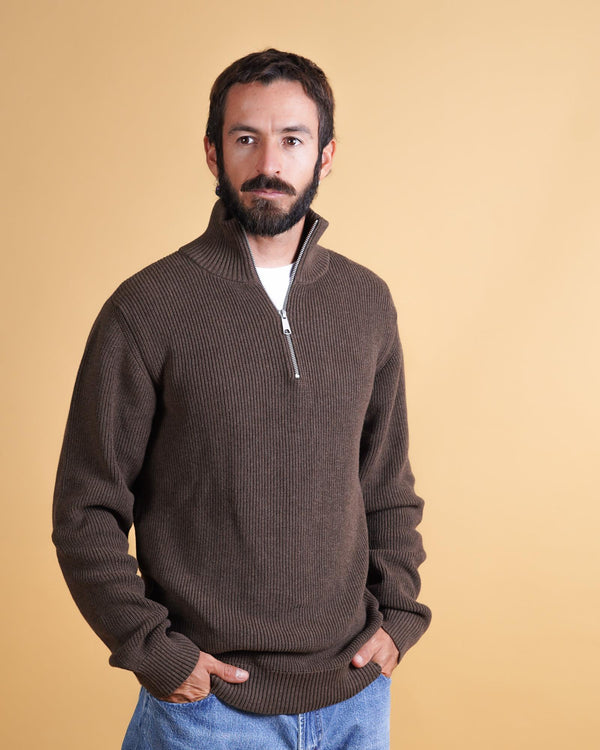 HALFZIP ORGANIC COTTON MEN'S KNIT