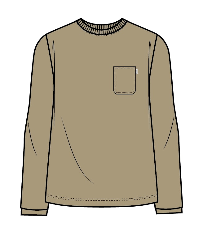 WAFFLE MEN'S POCKET LONGSLEEVE