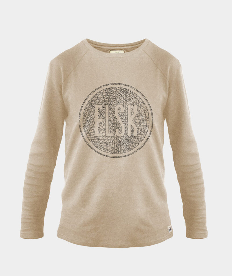 2351 | ELSK® WEB LOGO MEN'S LIGHTWEIGHT CREWNECK | SAND MELANGE