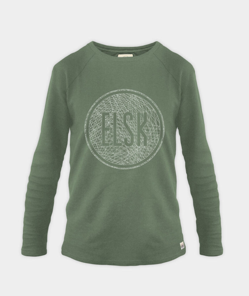 2355 | ELSK® WEB LOGO MEN'S LIGHTWEIGHT CREWNECK | FOREST GREEN