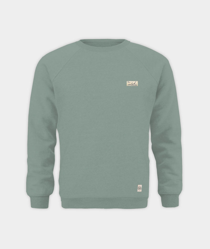 2376 | ELSK® SUNSIGN2 PATCH TVÆRS MEN’S SWEATSHIRT | DUSTY GREEN