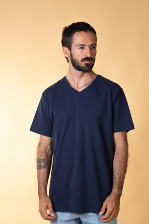 V-NECK MEN'S BRUSHED T-SHIRT