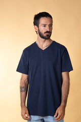 V-NECK MEN'S BRUSHED T-SHIRT