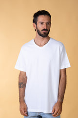 V-NECK MEN'S BRUSHED T-SHIRT