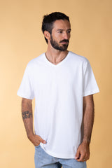 V-NECK MEN'S BRUSHED T-SHIRT