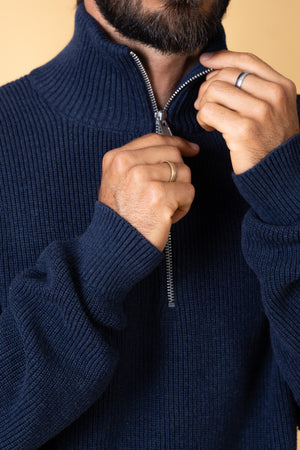 HALFZIP ORGANIC COTTON MEN'S KNIT