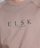 RE.ELSK 02024| ELSK® PURE TVÆRS MEN'S CREWNECK | TAUPE BROWN