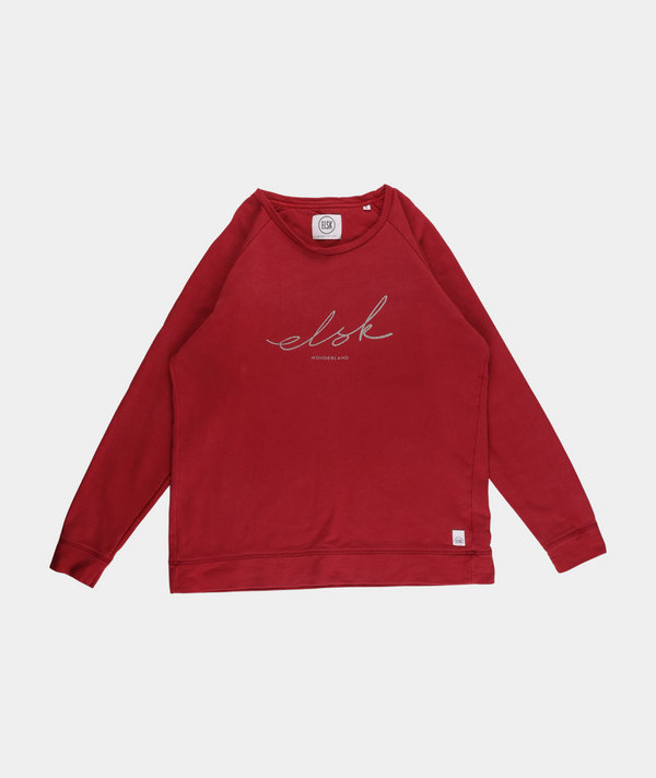 RE.ELSK 4034 | ELSK® SIGNED W. TVÆRS WOMEN’S SWEATSHIRT | SCEPTRE RED