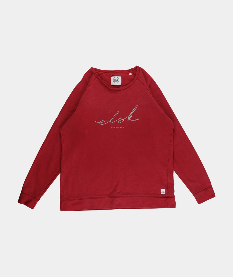 RE.ELSK 4034 | ELSK® SIGNED W. TVÆRS WOMEN’S SWEATSHIRT | SCEPTRE RED