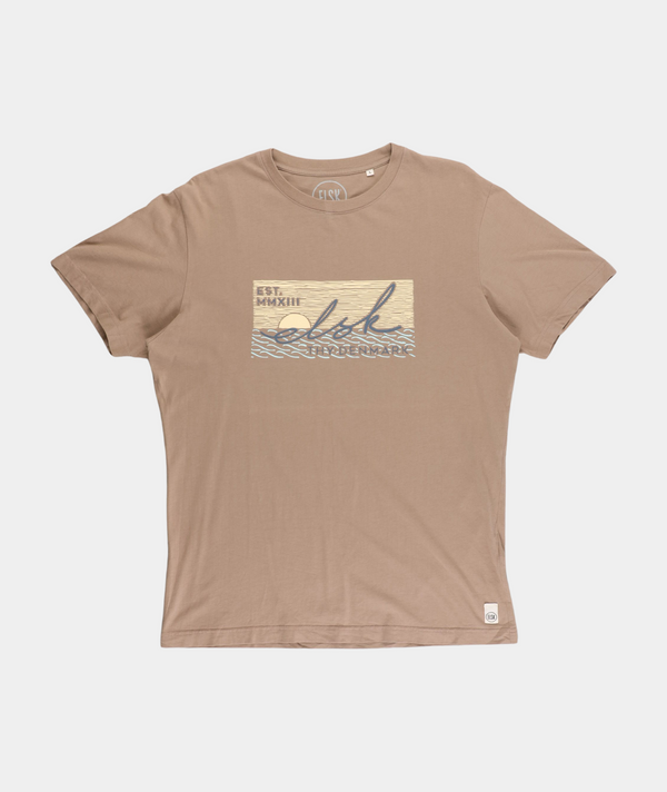 RE.ELSK 01076 | ELSK® SUNSIGN22 ESSENTIAL MEN'S TEE  | TAUPE BROWN