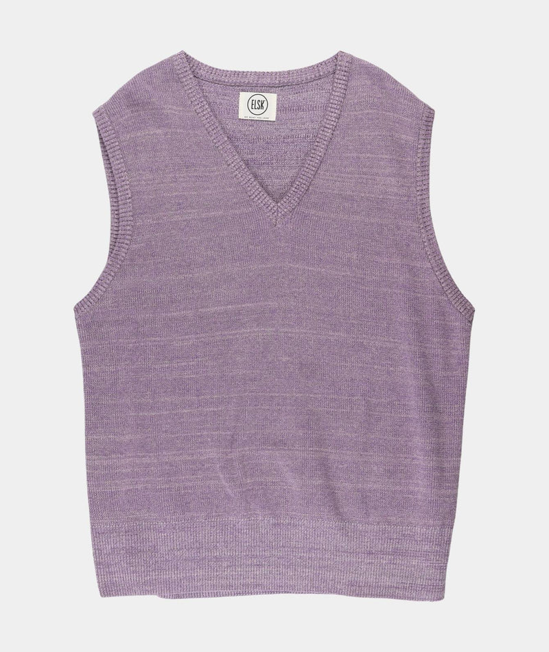 RE.ELSK 15006 | ELSK LOREENA KNITTED VEST | DUSTY PURPLE MULTI