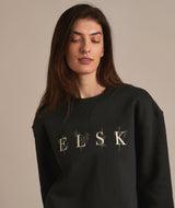 12014 | ELSK® PORSE LOGO ANNA WOMEN'S CREWNECK | PIRATE BLACK