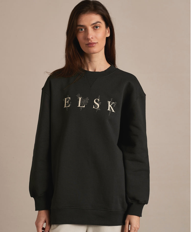 12014 | ELSK® PORSE LOGO ANNA WOMEN'S CREWNECK | PIRATE BLACK